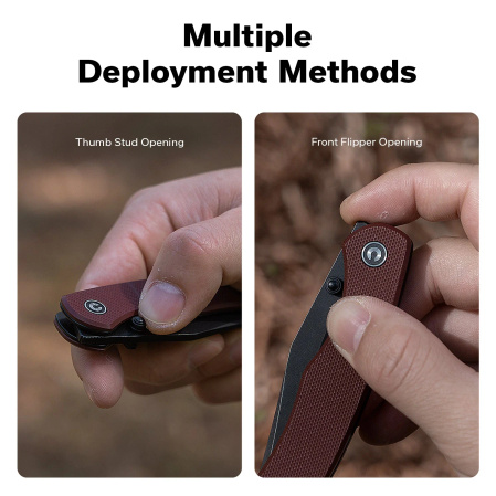 Nóż składany Civivi Clingman Burgundy G10, Black Stonewashed Nitro-V by Taylor Martin Best Damn EDC (C23065-2)