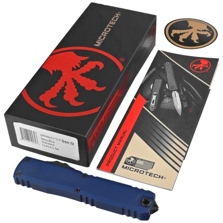 Nóż automatyczny OTF Microtech Ultratech Gen IV S/E Navy Blue Aluminium, Black M390MK by Tony Marfione (11214-1NA)
