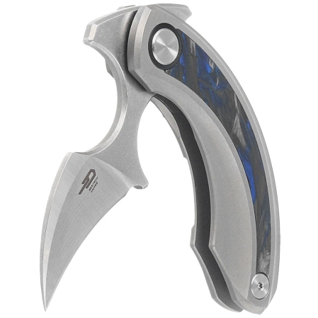 Nóż składany Bestech Strelit Gray Titanium/Black-Blue Marble Carbon Fiber, Satin/Stonewashed M390 by Ostap Hel (BT2103D)