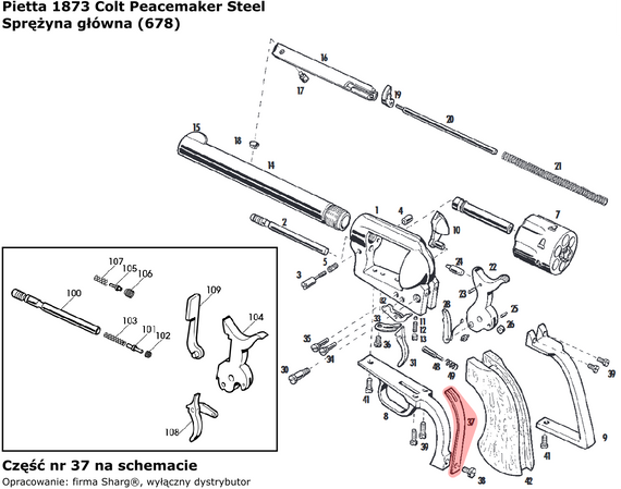 Spring cock revolver Pietta 1851 Colt Navy (665)