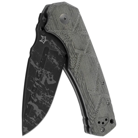 Fox Uro Knife OD Green Canvas Micarta, Acid Washed Niolox by Wander Tactical (FX-557)