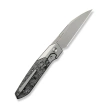 WeKnife Brr15 Gray Titanium/Aluminum Foil Carbon Fiber, Stonewashed M390 by Rafal Brzeski (WE24007-2)