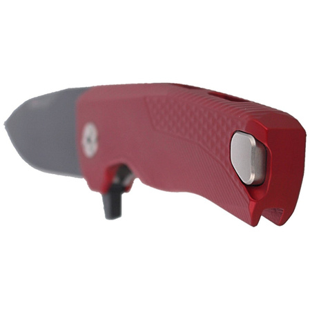 LionSteel ROK Knife Red Aluminum, Black M390 by Molletta (ROK A RB)