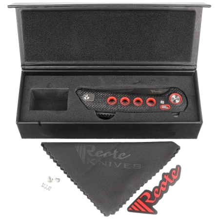 Reate PL-XF-11 Knife Black Micarta/Red G10 Inlay, Stonewashed Nitro-V