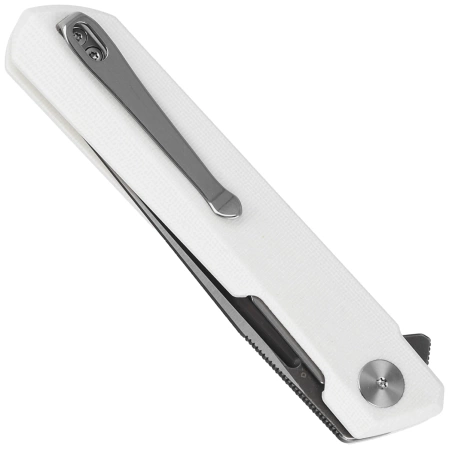 Nóż składany Bestechman Dundee White G10, Grey Titanized / Satin D2 by Ostap Hel (BMK01G)