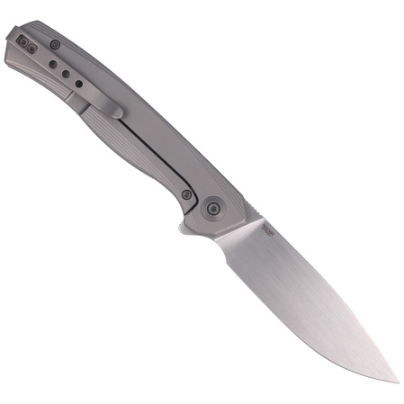Nóż składany WE Knife Seer LE No 003/420 Gray Titanium, Hand Rubbed Silver CPM 20CV (WE20015-3)