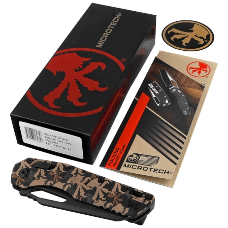 Nóż składany Microtech MSI S/E Ram-Lok Claw Burst Camo Tri-Grip Polymer, Black M390MK by Tony Marfione (210T-1PMCWC-Z4)