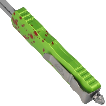 Nóż automatyczny OTF Microtech Dirac D/E Zombie Aluminium, Stonewashed M390 by Tony Marfione (225-10Z)