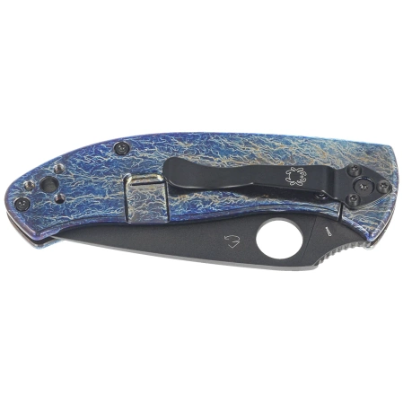 Spyderco Tenacious R.I.L. Knife Disarray Titanium, Black D2 by Eric Glesser (C122TIBLBKD2P)