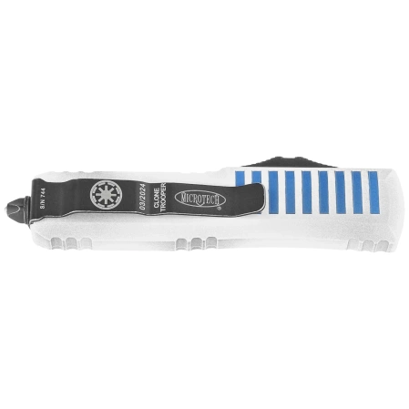 Microtech UTX-85 S/E Clone Trooper Signature Blue/White Aluminum, White M390 (231-1CO)