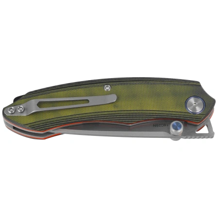 Remette Wild Species GC103 Knife Green G10, Fine Hand Grinding 14C28N