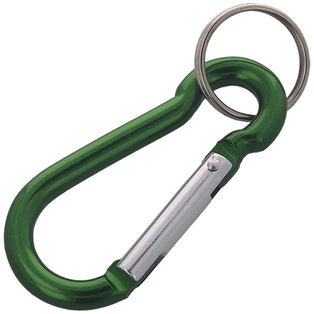 FOX 7 Aluminium Spring Clip Hook Carabiner, Green