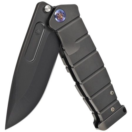 Medford Knife USMC Fighter Flipper PVD Black/Flamed Titanium, Black PVD 3V by Greg Medford