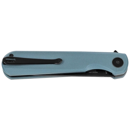 Bestechman Flick Knife Grey G10, Black PVD D2 by Ostap Hel (BMK13F)