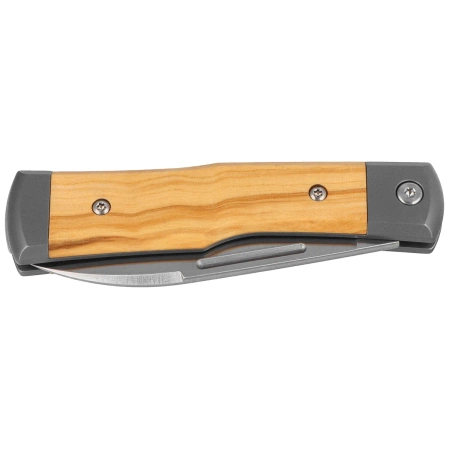 Fox Gunstock Pocket Knife Olive Wood/Titanium, Satin M390 (FX-558 OL)