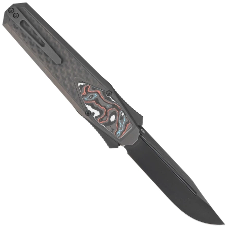 Nóż grawitacyjny Remette Swordfish Black DLC Titanium / Red Blue Carbon Fiber, Black DLC M390 (ZL101B5)