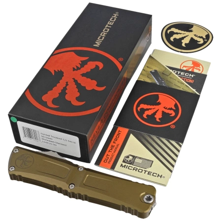 Microtech Combat Troodon Gen III T/E OTF Knife OD Green Aluminum, Stonewashed M390MK by Tony Marfione (1144-10OD)