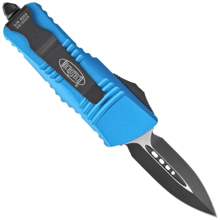 Nóż automatyczny OTF Microtech Mini Troodon D/E Blue Aluminium, Black by Tony Marfione (238-1BL)