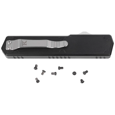 TacKnives TAKCOM Vigor V2 Black G10 / Black Aluminum, Satin 154CM OTF automatic knife