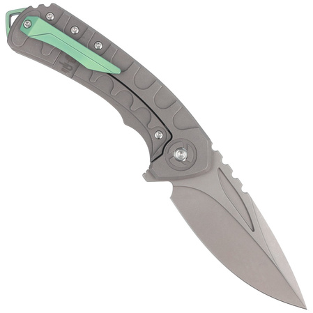 Bestech Buwaya Grey Titanium, Dark Bead Blast Stonewashed M390 by Kombou Knife (BT2203B)