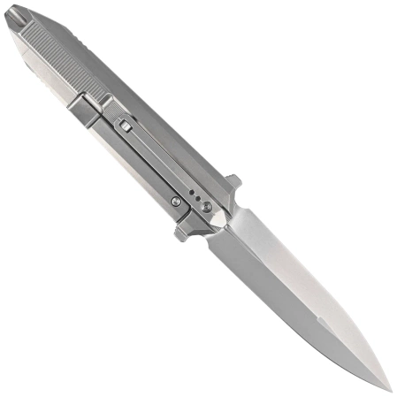 WE Knife Diatomic Polished Bead Blasted Titanium, Polished Bead Blasted CPM 20CV (WE22032-2)