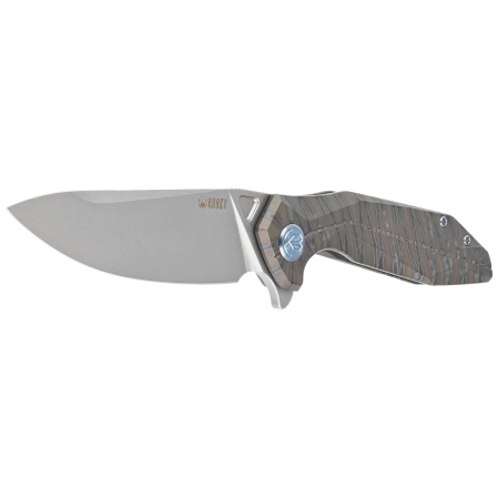 Kubey Nova FL KB235G Knife Flamed Titanium, Bead Blasted 14C28N