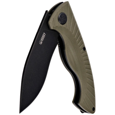 Nóż składany Kubey Timberwolf Green G10, Blackwashed 14C28N (KU208J)