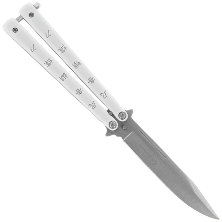 Martinez Albainox Balisong Ninja Dragon Knife White Stainless Steel, Satin 3Cr13MoV (02096)