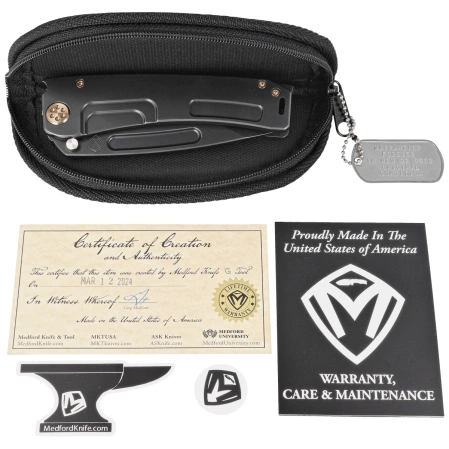 Nóż składany Medford Marauder-H D/P, Black DLC Titanium, Bronze HW/Clip, DLC S45VN by Greg Medford (MK0454PD-30PV-T1C1-BP)