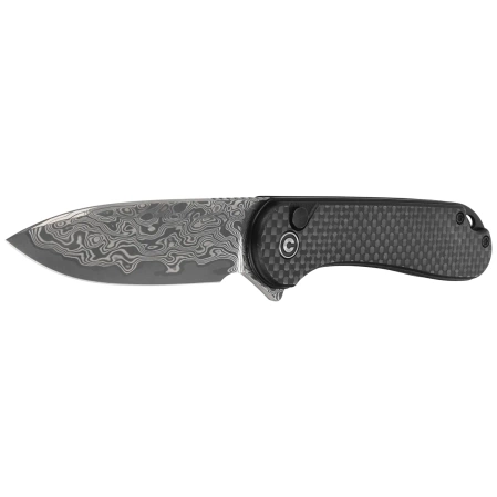 Civivi Button Lock Elementum II Knife Carbon Fiber/Black G10, Damascus (C18062PB-DS1)