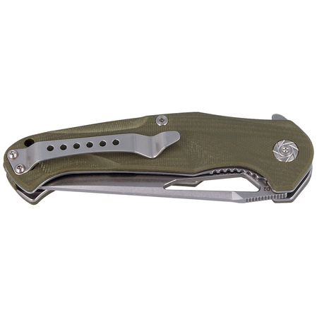 Nóż składany Kubey Dugu Green G10, Stonewashed D2 (KU210B-1)