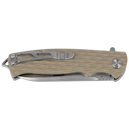 Bestech Grampus Knife Beige G10, Stonewashed/Satin D2 (BG02C)