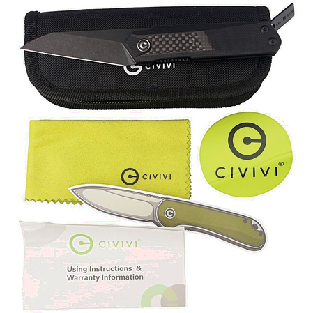 Civivi Knife Ki-V Plus Carbon Fiber / Black G10, Black Stonewashed Nitro-V by Ostap Hel (C20005B-3)