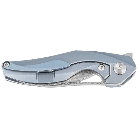 Nóż na szyję Bestech The Reticulan Blue Titanium, Damascus by Elijah Isham (BT1810H)