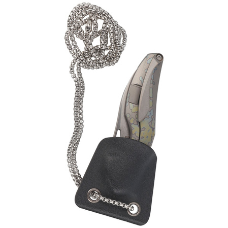 Bestech The Reticulan Neck Knife Grey/Colorful Titanium, Stonewashed/Satin CPM S35VN by Elijah Isham (BT1810E)