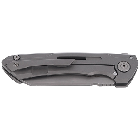 WE Knife Mini Buster Gray Titanium, Polished Bead Blasted CPM 20CV by Snecx Tan (2003A)