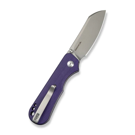 Civivi Crabby Knife Purple G10, Stonewashed 14C28N by Ken Onion Jr. (C24055-2)