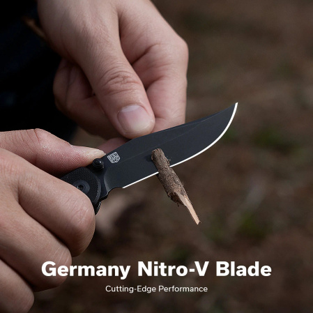 Civivi Clingman Knife Black G10, Black Stonewashed Nitro-V by Taylor Martin Best Damn EDC (C23065-1)