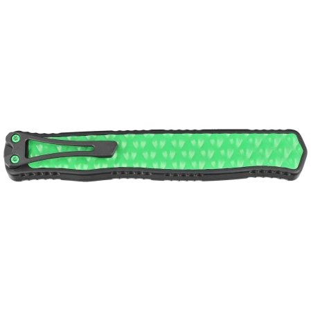 Nóż automatyczny OTF Heretic Cleric II T/E Toxic Green/Black Aluminium, Black DLC MagnaCut by Tony Marfione Jr.