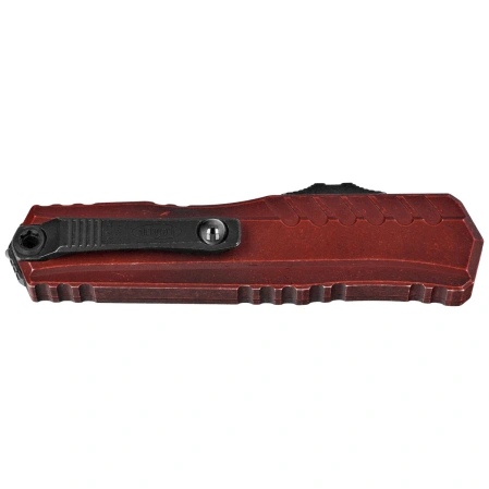 Nóż automatyczny OTF Microtech Cypher II D/E Weathered Crimson Aluminum, Weathered Crimson M390MK by Deryk Munroe i Tony Marfione (1242-1WCM)