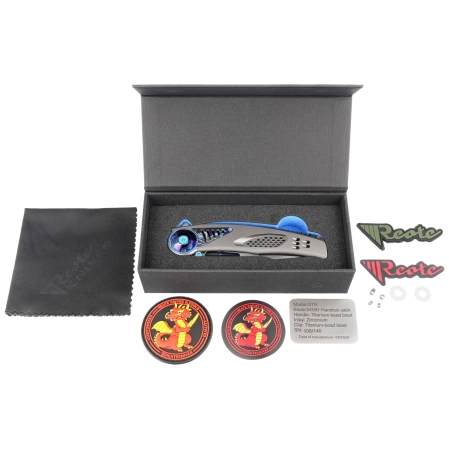 Reate GTR Knife Bead Blasted Titanium/Zircuti Inlay, Zircuti Clip, Hand Satin M390