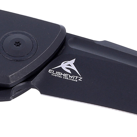 Nóż składany WE Knife Press Check Black Ti / Black G10, Black Stonewashed CPM 20CV by Allen Elishewitz (WE20078A-1)