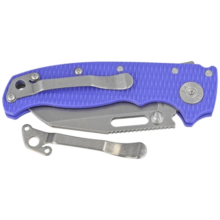 Demko AD20.5 Shark Foot Knife Blue #2 G10, Stonewashed CPM 20CV by Andrew Demko (205-20CV-BLUG10-SF)