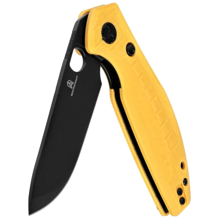 Nóż składany Bestechman Angry Owl Yellow G10, Black PVD D2 by Keanu Alfaro (BMK12A-2)