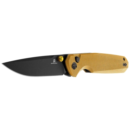 Bestechman Velix Knife Yellow G10, Black PVD 14C28N by Ostap Hel (BMK07E)