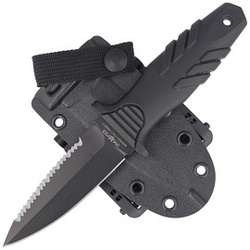 Fox Tactical Elementum Dagger S/E Black PP/TPE Knife, Black Idroglider P/S N690Co (FX-647 S)