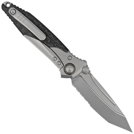 Microtech Socom Bravo Mini T/E Titanium/Carbon Fiber, Bronze HW, Bead Blasted P/S M390 by Tony Marfione (261M-8CFTI)