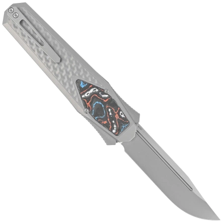 Nóż grawitacyjny Remette Swordfish Titanium / Red Blue Carbon Fiber, Pearlescent M390 (ZL101B3)