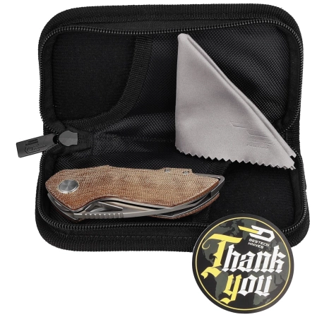 Bestech Knife Riverstone Natural Canvas Micarta, Satin 154CM by Frank Grissom (BL03E)