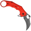 Nóż składany karambit Civivi Incisor II Red Aluminium, Stonewashed Damascus (C16016B-DS1)